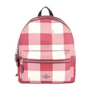 New! Coach pink checkered backpack